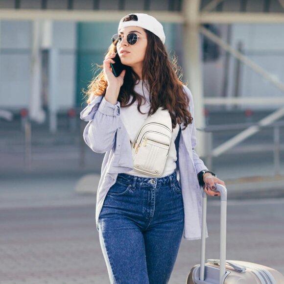 🆕Women White PU Leather Crossbody Bag Christmas Gift for Mom Sling Purse Travel - Picture 2 of 7